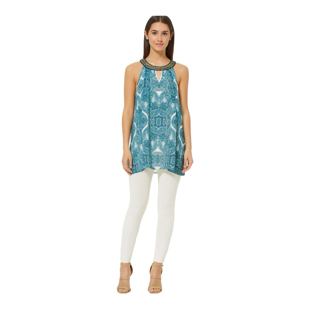 V Cristina Embellished Halter Top NWT